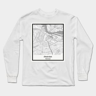 Map of Amsterdam - Netherlands Long Sleeve T-Shirt